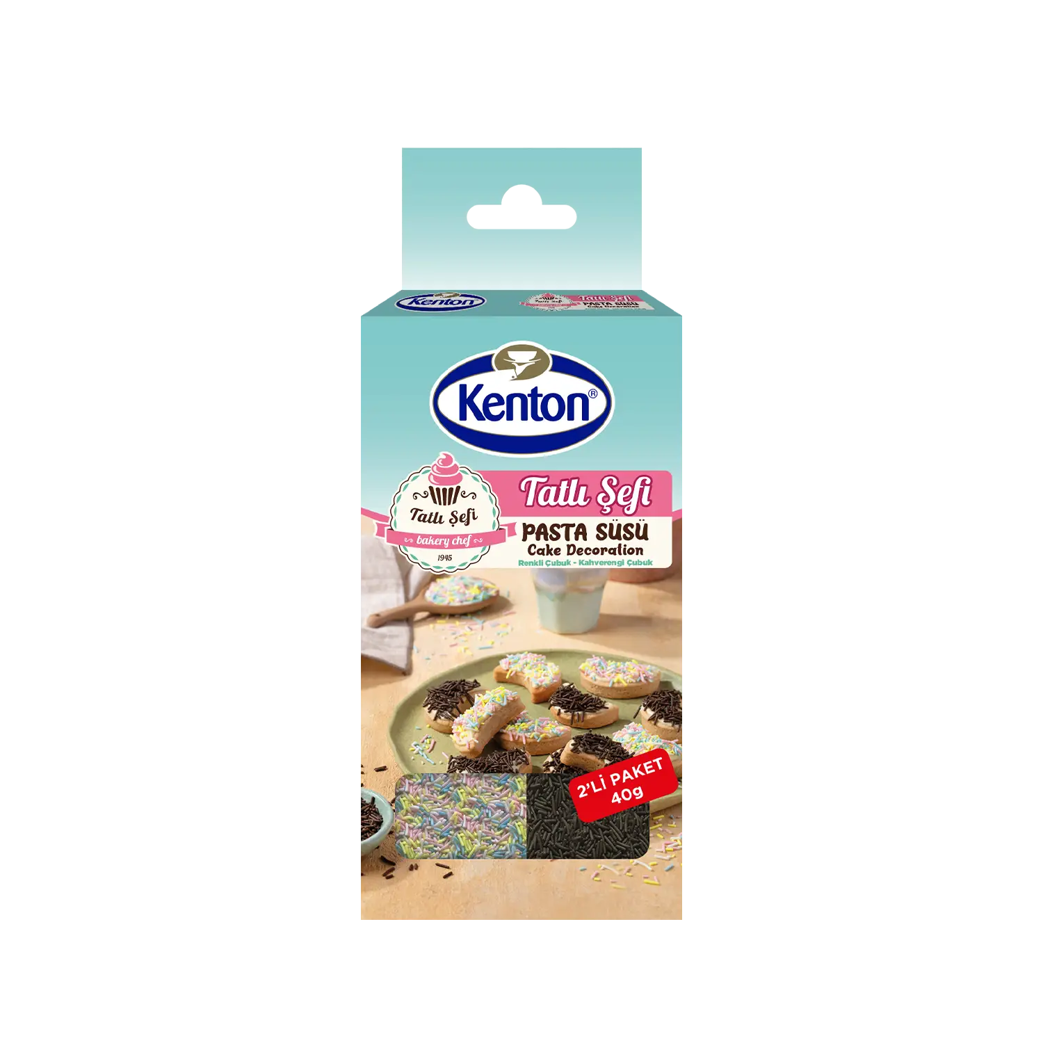 Kenton Tatlı Şefi Dekor Pasta Süsü Çubuk Şekilli Renkli & Kahverengi 2’Li 40 g